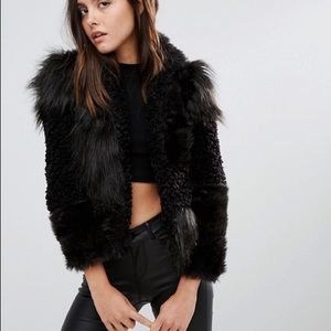 Vero Moda black faux fur jacket from ASOS